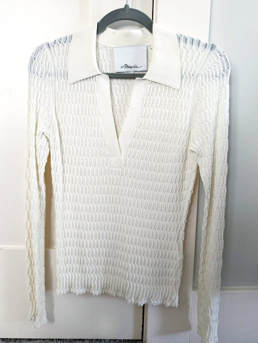 Philip Lim - White Knit Long Sleeve Top